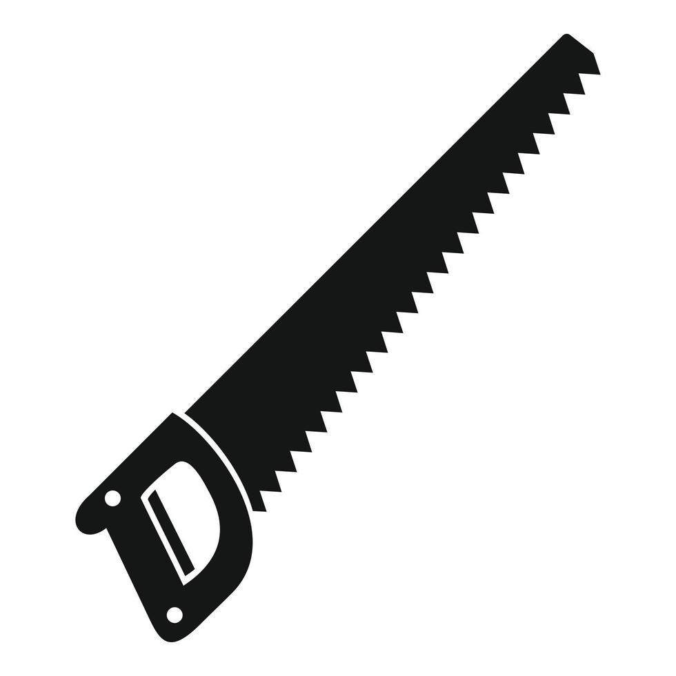 Hand saw icon, simple style vector