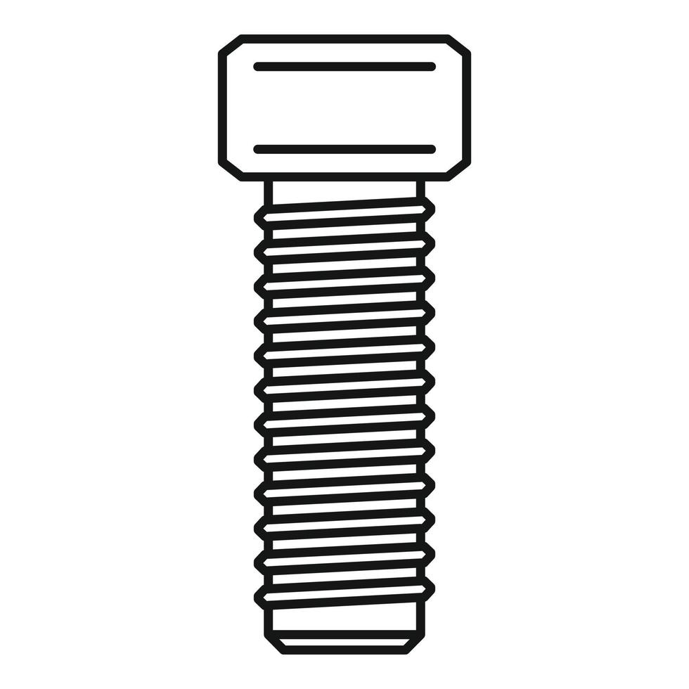 Bronze screw-bolt icon, outline style vector