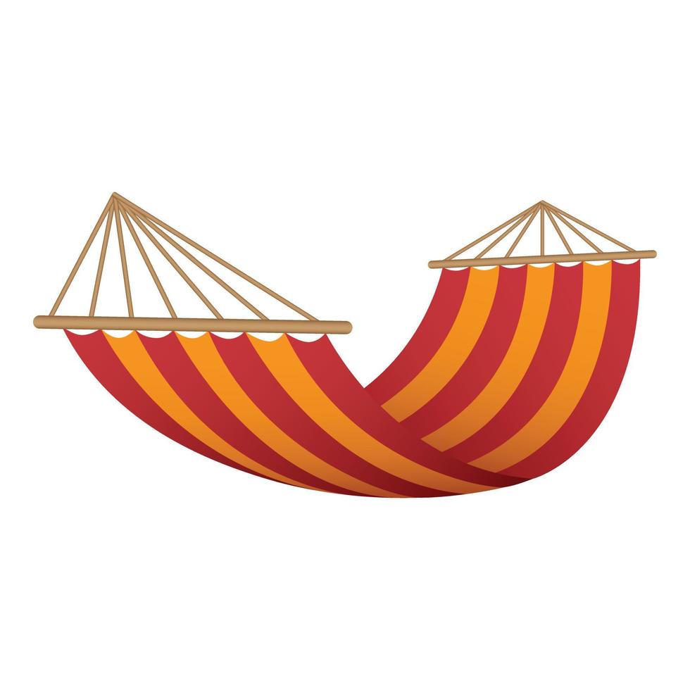 Red orange hammock icon, realistic style vector