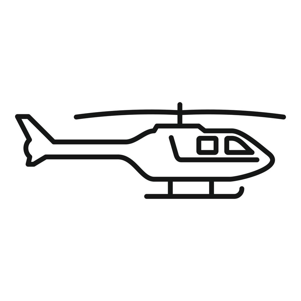 Police helicopter icon, outline style vector