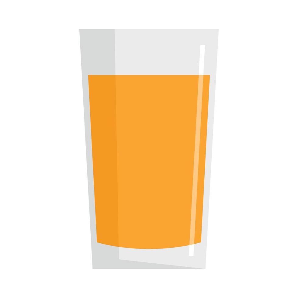 icono de vaso de jugo de zanahoria fresco, estilo plano vector