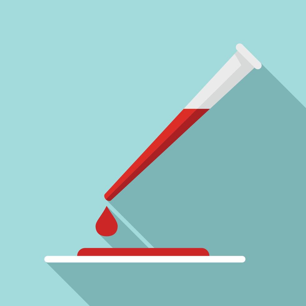 Blood testing icon, flat style vector