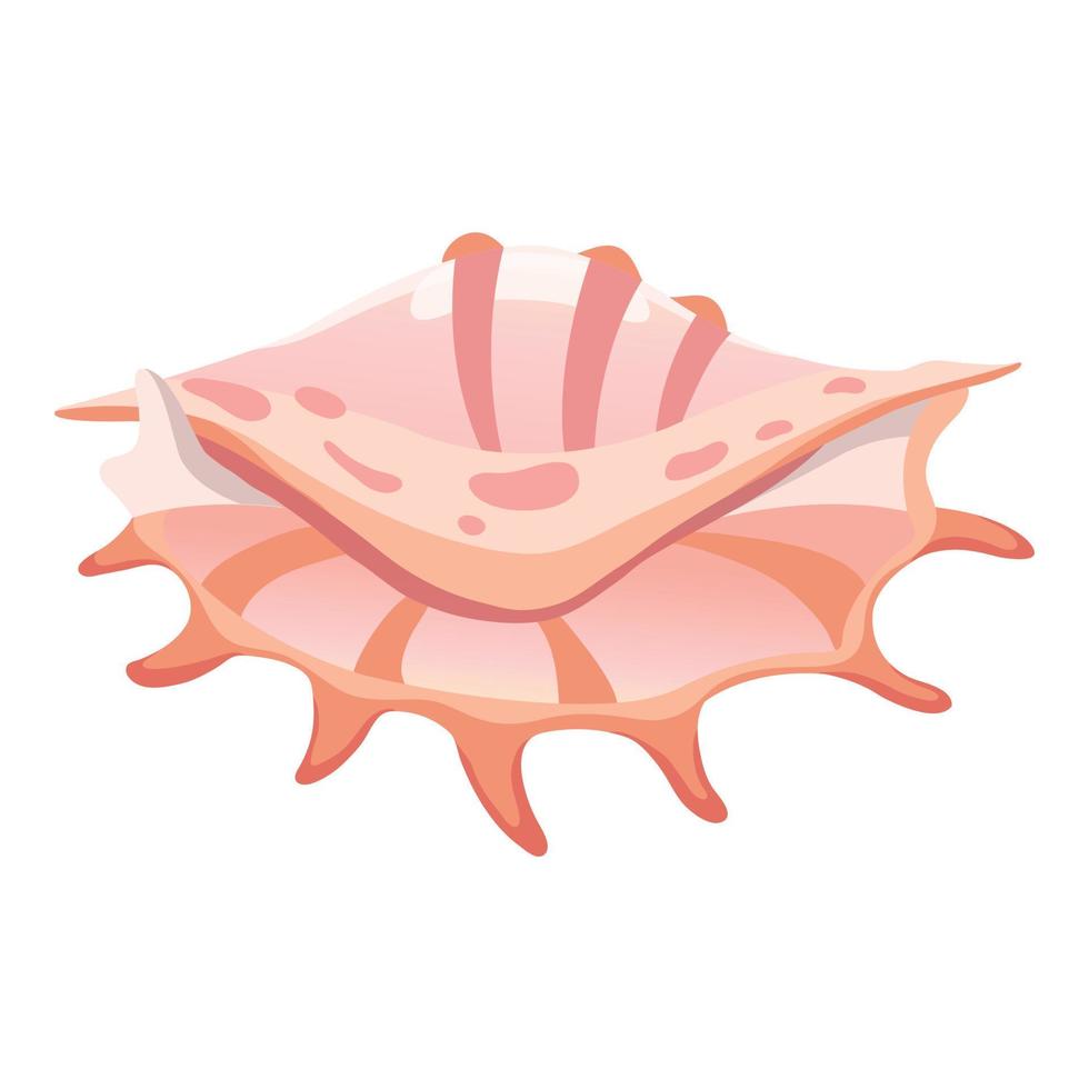 Exotic shell icon, cartoon style vector