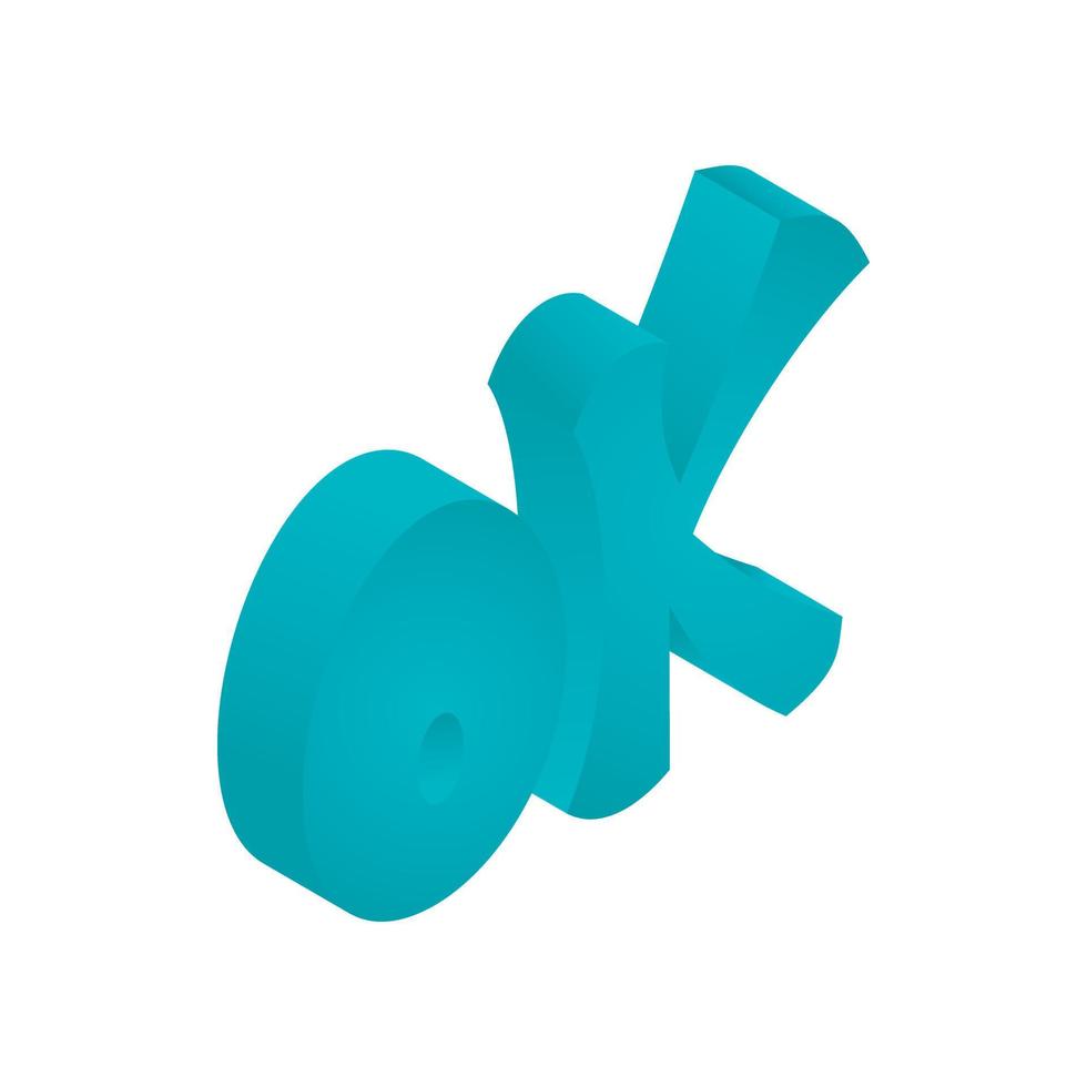 Blue ok sign icon, isometric 3d style vector