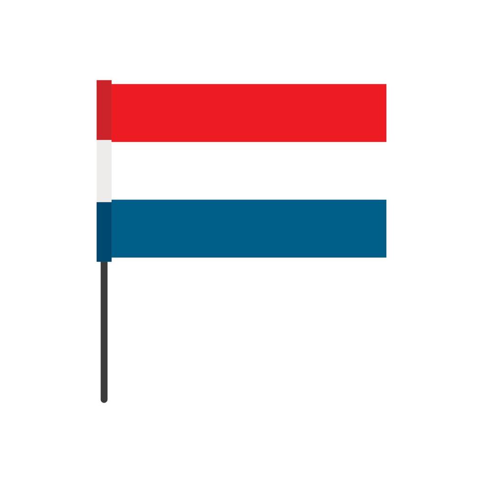 icono de la bandera de los Países Bajos, tipo plano vector
