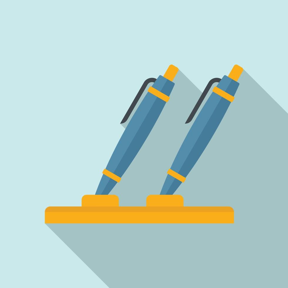 Notary pens stand icon, flat style vector