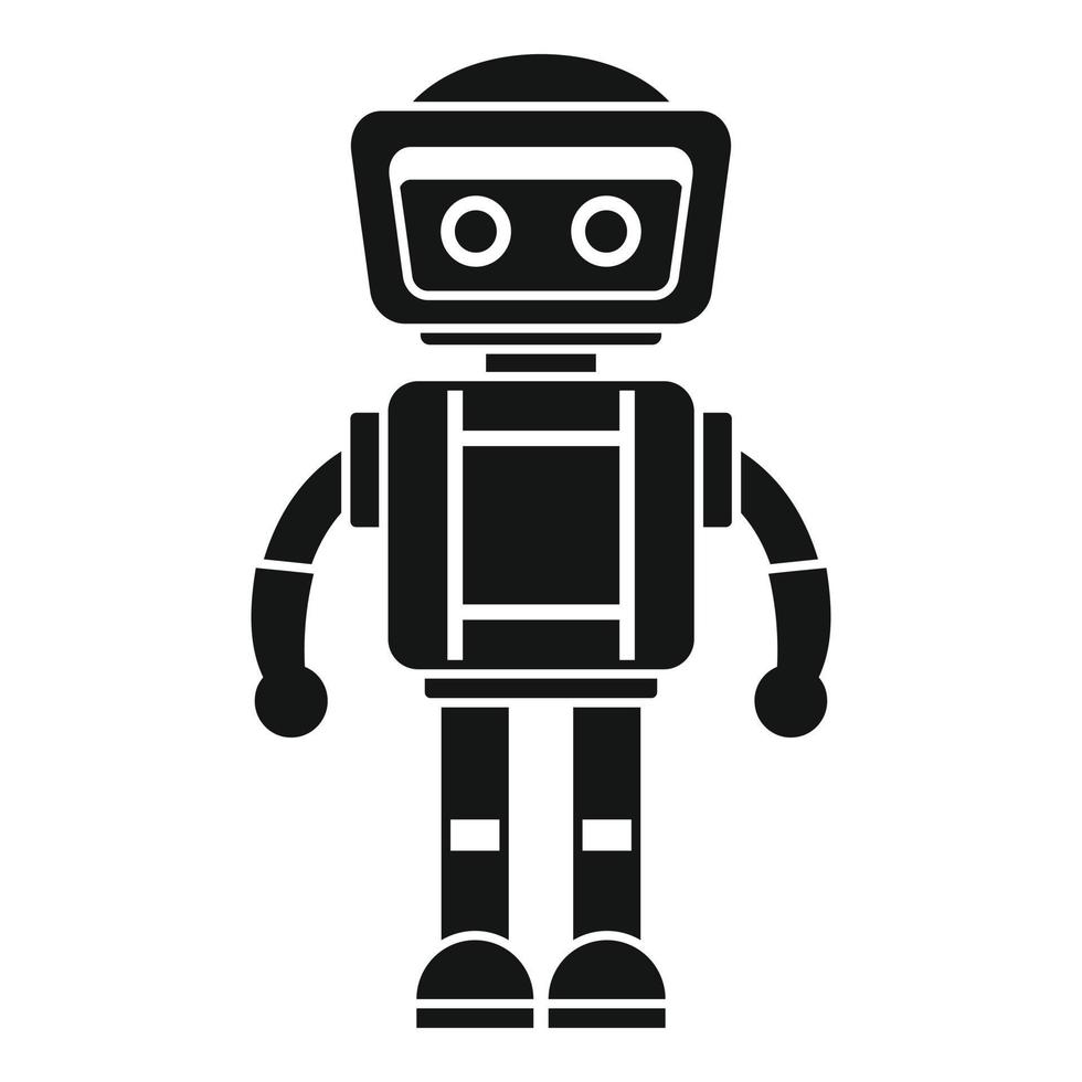 Artificial robot icon, simple style vector