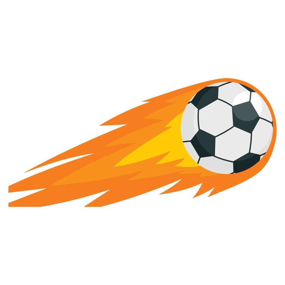 Soccer fire ball icon, flat style vector