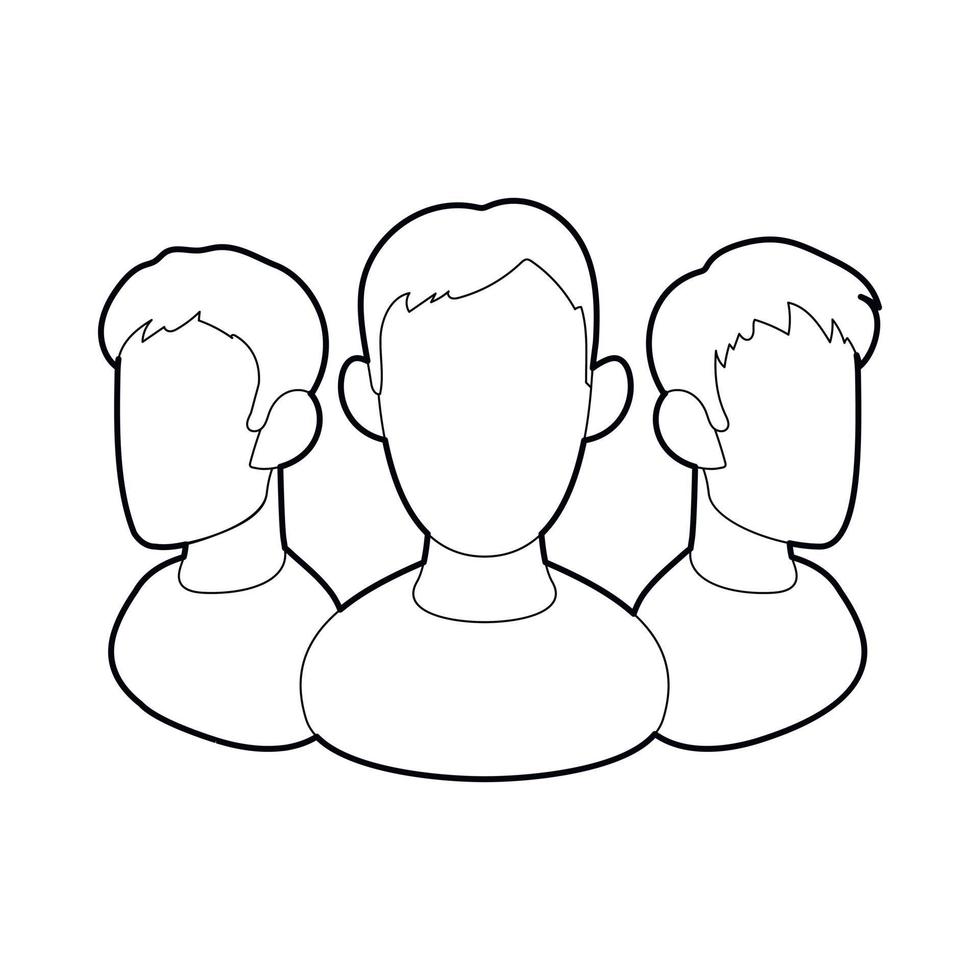 Office team icon in outline style vector