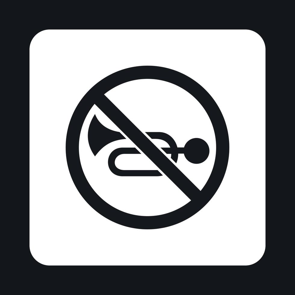 Sign no trumpet icon, simple style vector