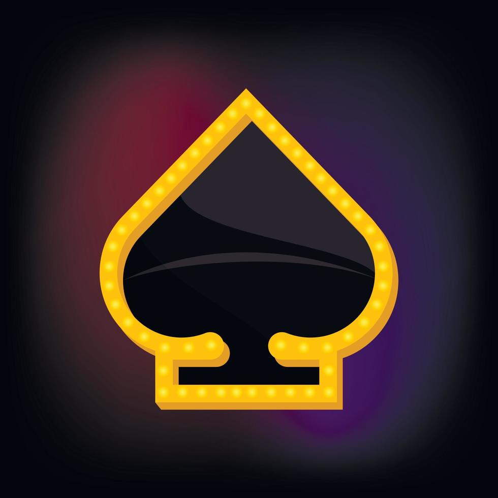 Spade suit icon in cartoon style vector