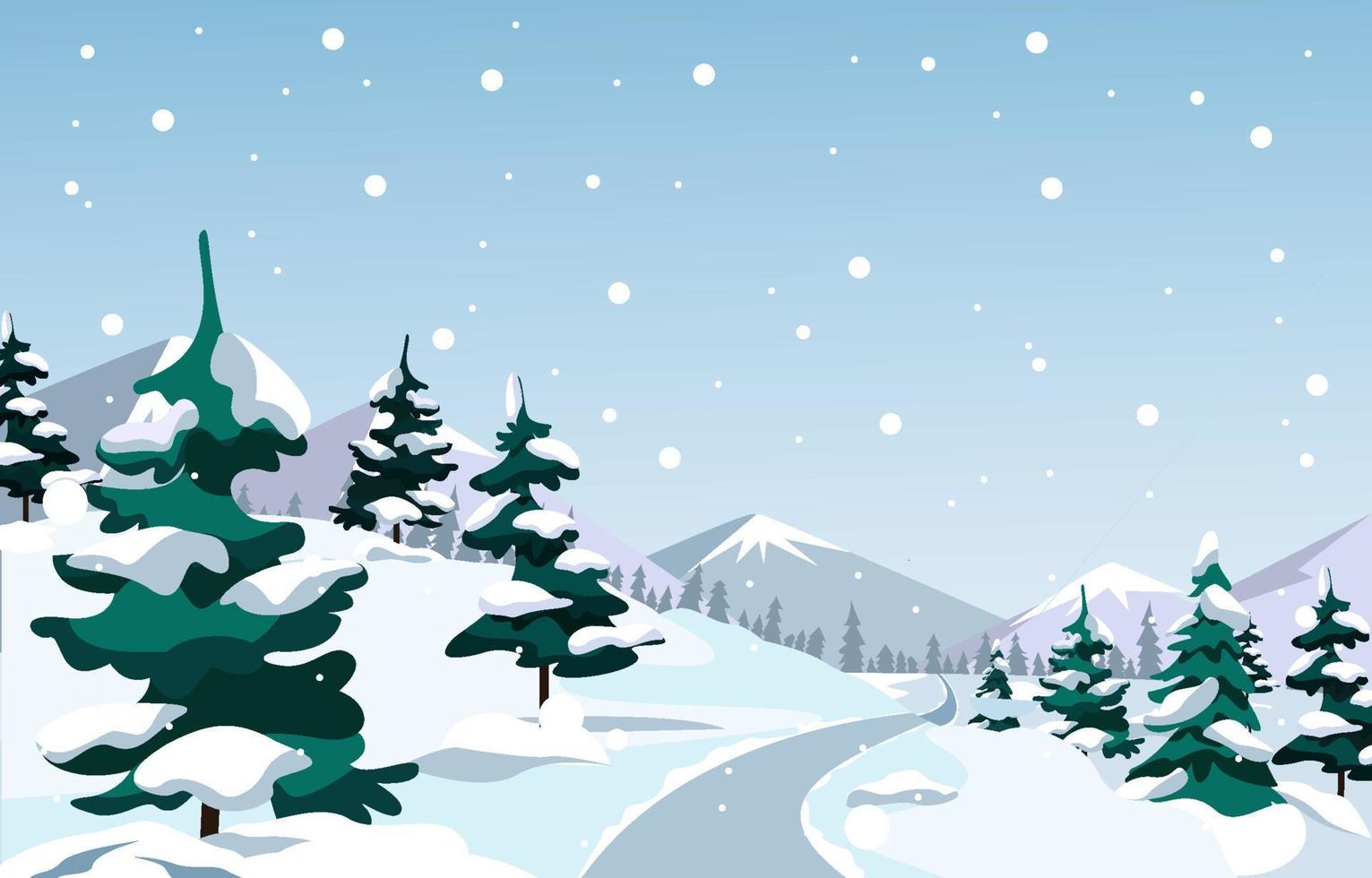 Winter Nature Scenery vector