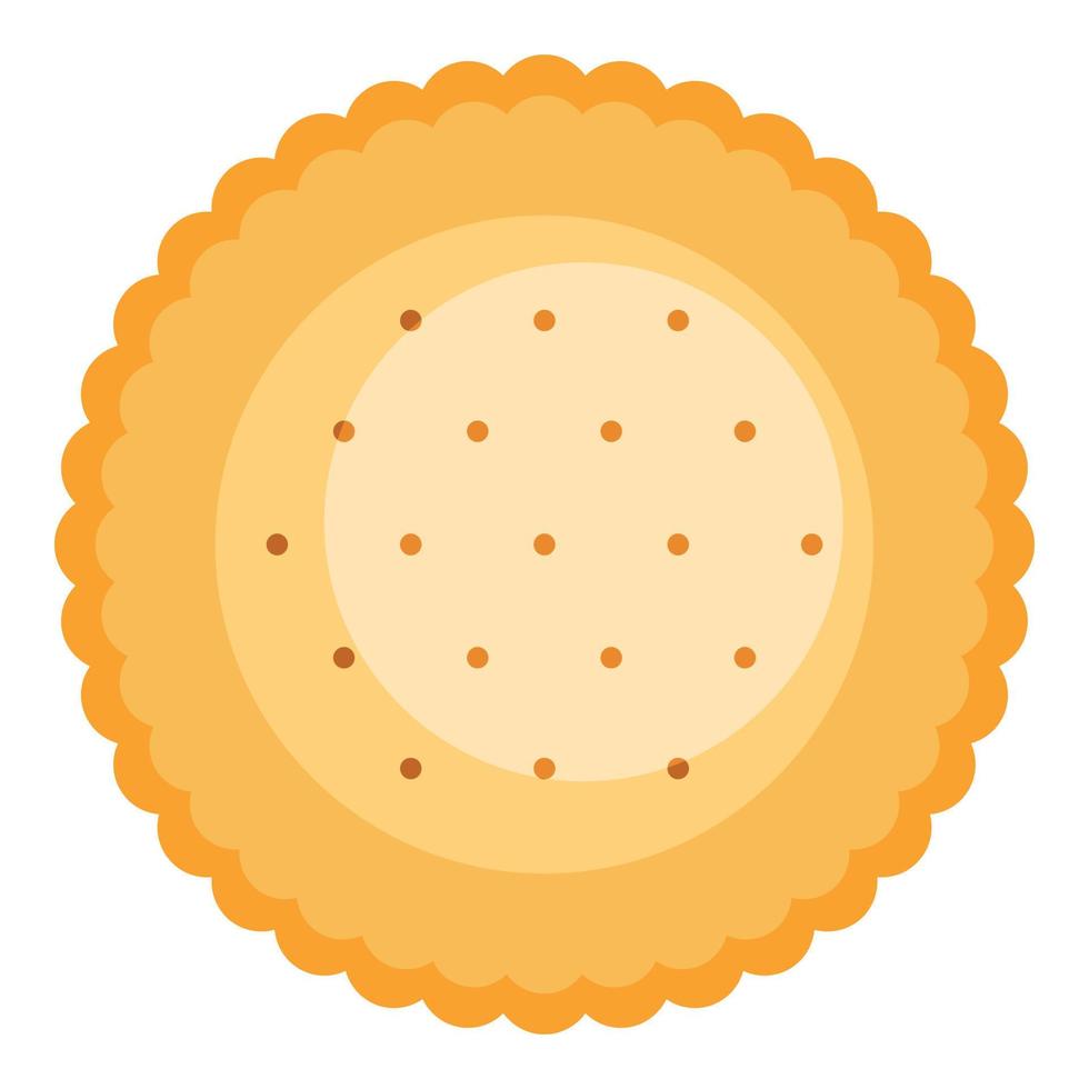 Round biscuit icon, flat style vector