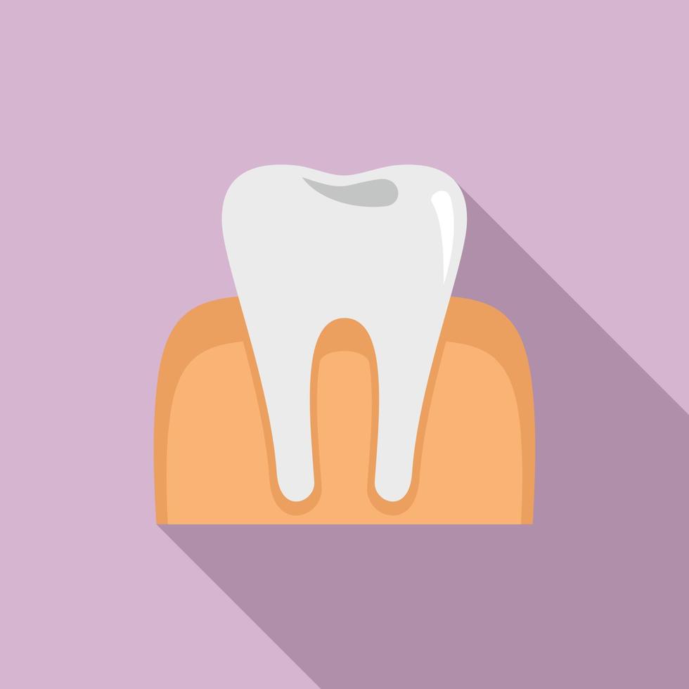 Tooth anesthesia icon, flat style vector