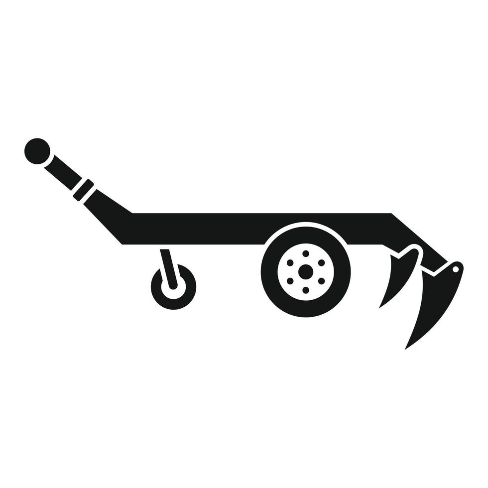 Tractor plow icon, simple style vector