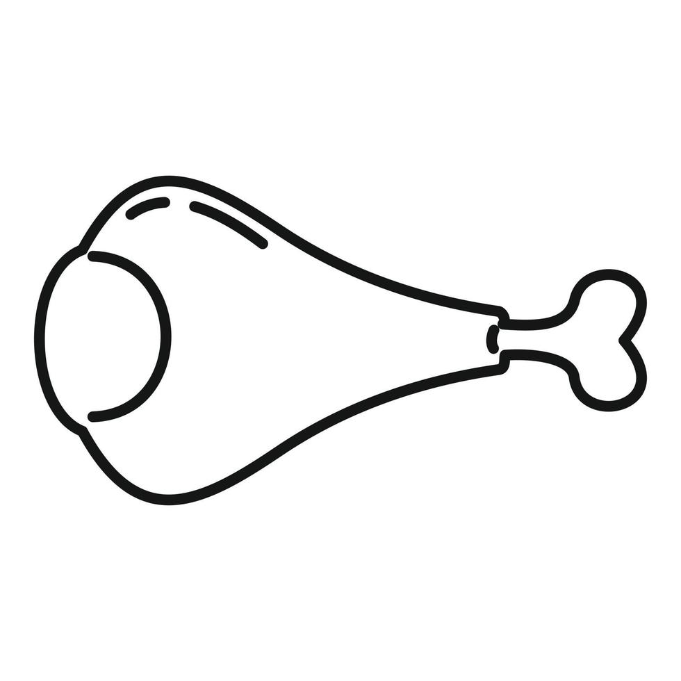 Chicken leg meat icon, outline style vector