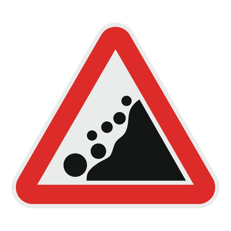 Falling stone icon, flat style. vector