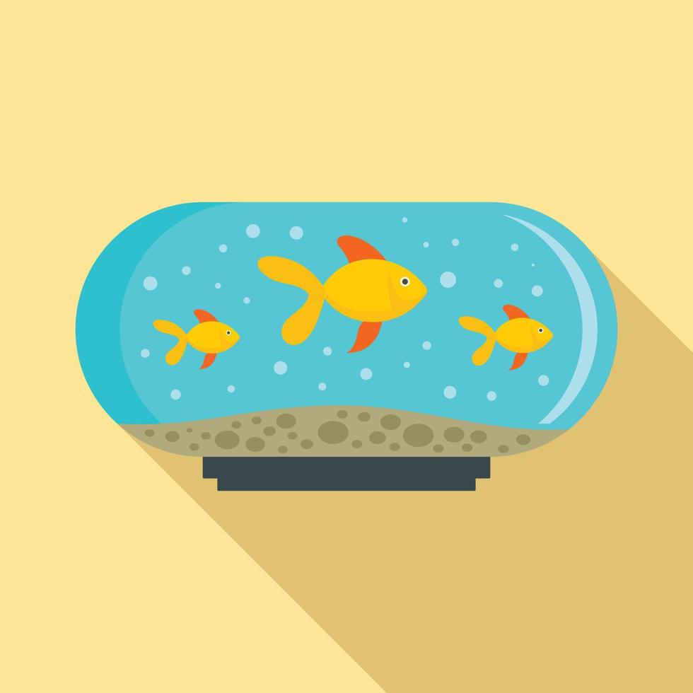 icono de tanque de acuario, estilo plano vector