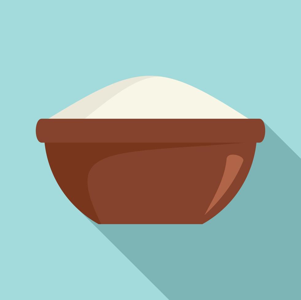 Rice bowl icon, flat style vector