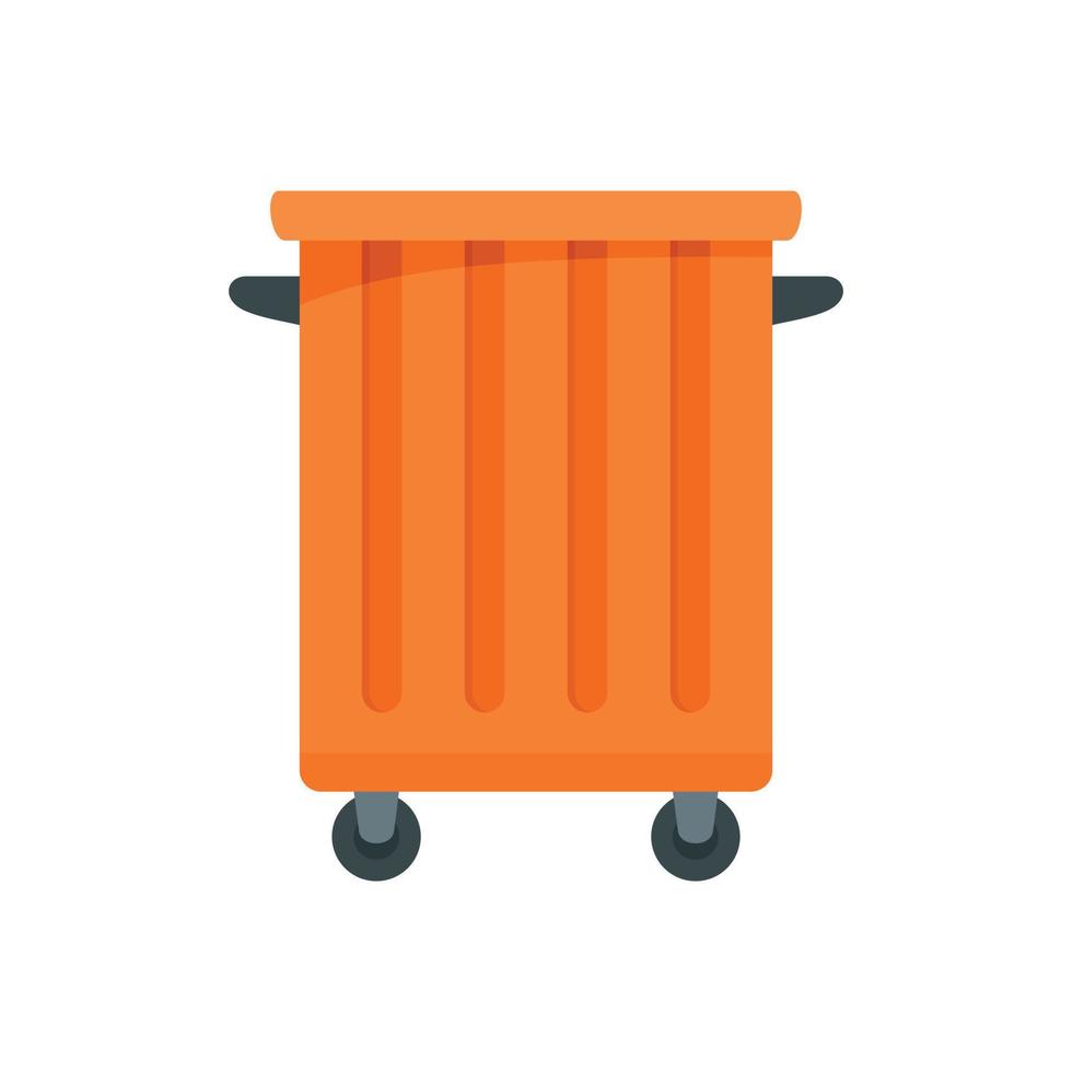 icono de contenedor de basura comercial, estilo plano vector