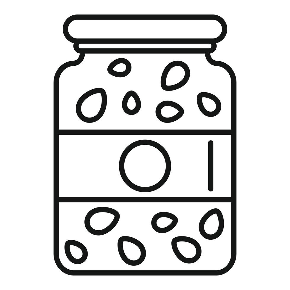 Jam jar icon, outline style vector
