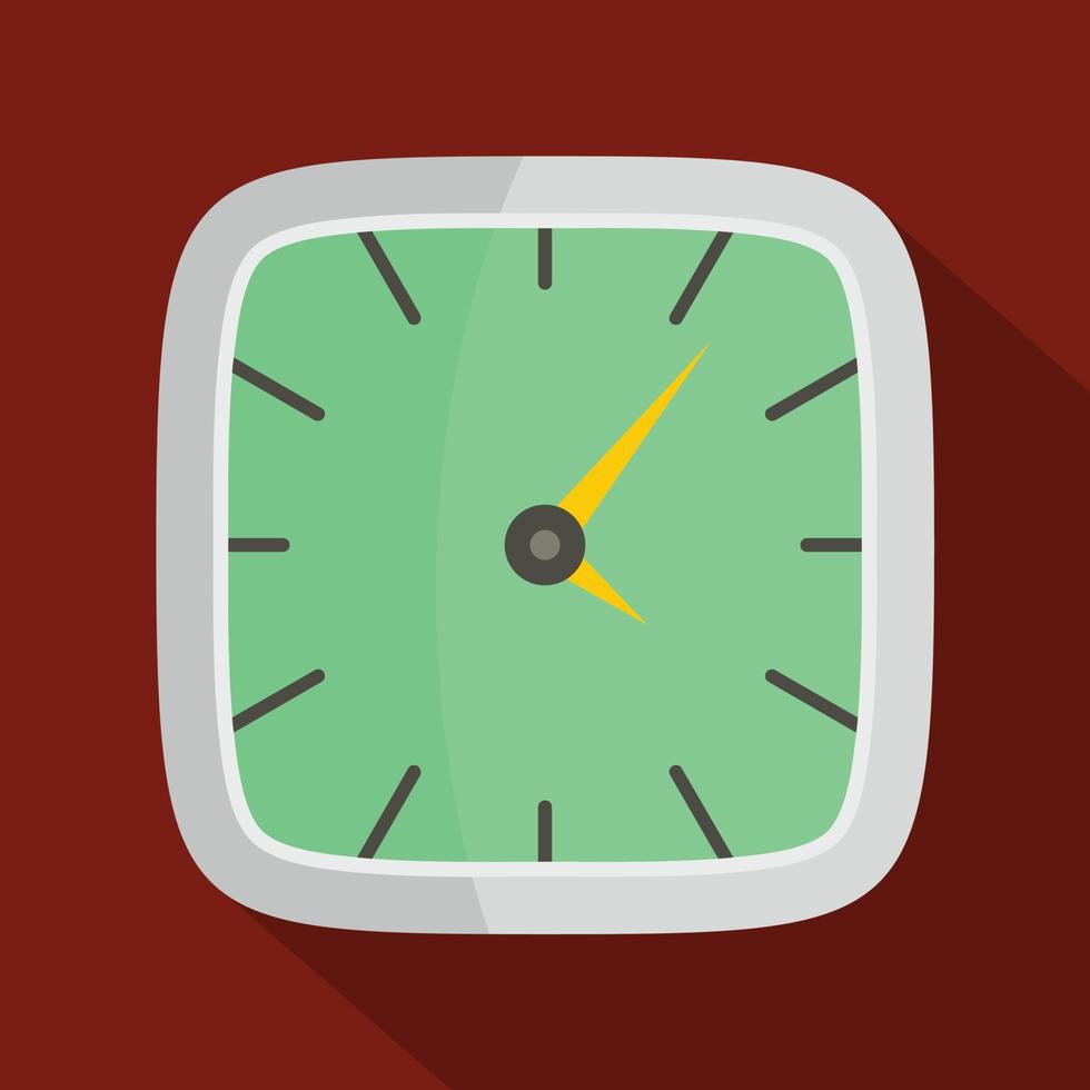 Clock wall icon, flat style vector
