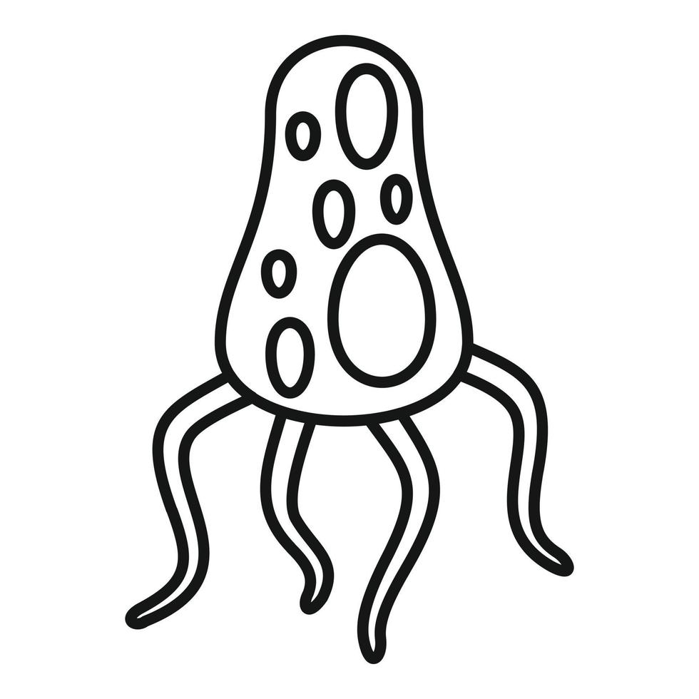 icono de virus de biología, estilo de esquema vector