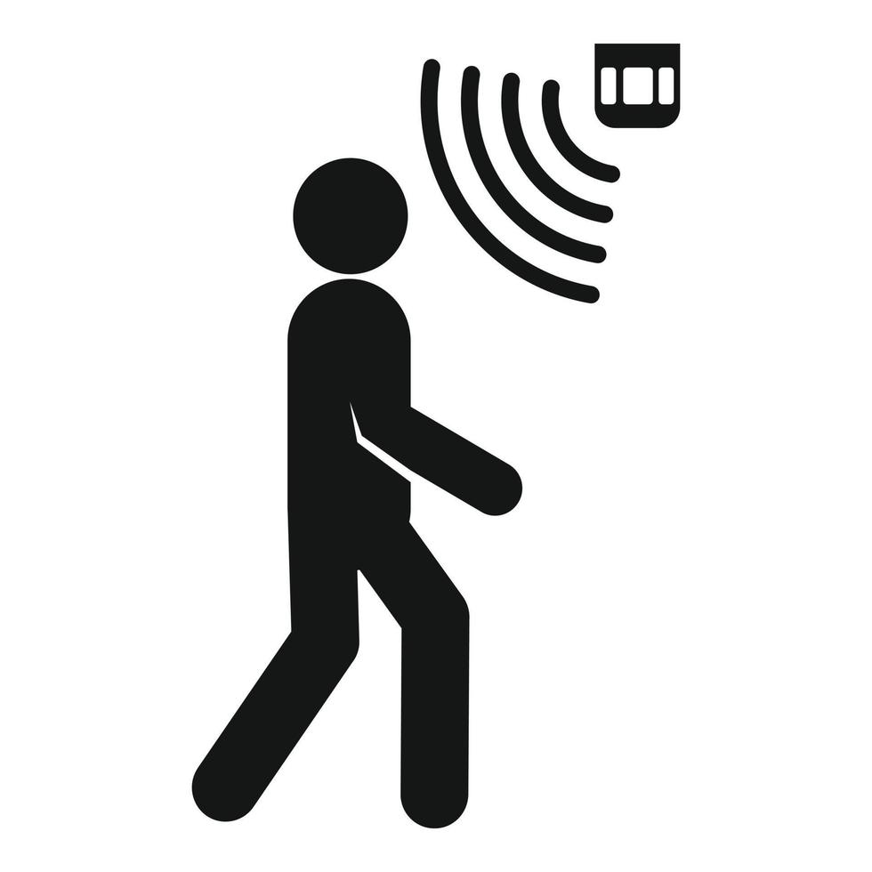 icono de sensor de movimiento de personas, estilo simple vector