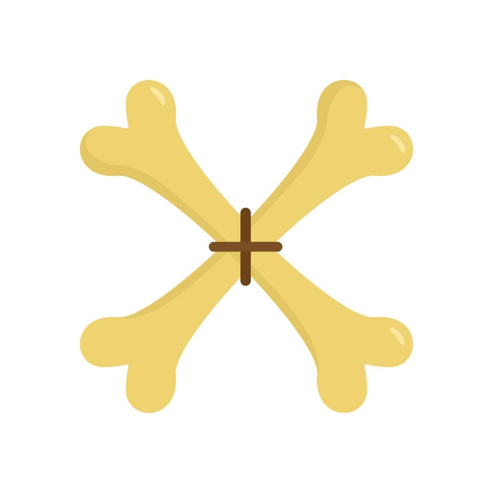 Crossed magic bones icon, flat style vector