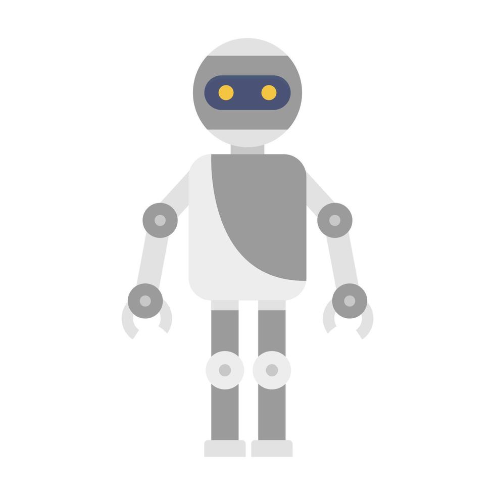 icono humanoide de máquina, estilo plano vector