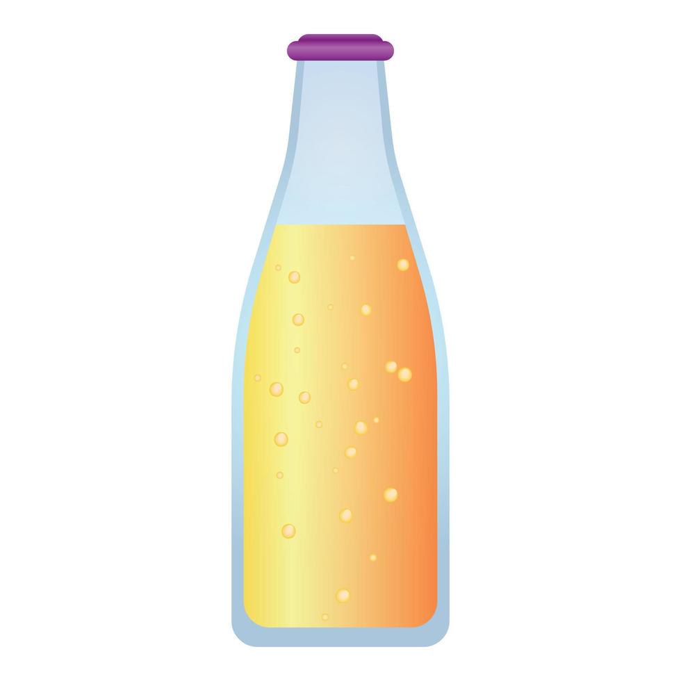 Smoothie bottle icon, cartoon style vector