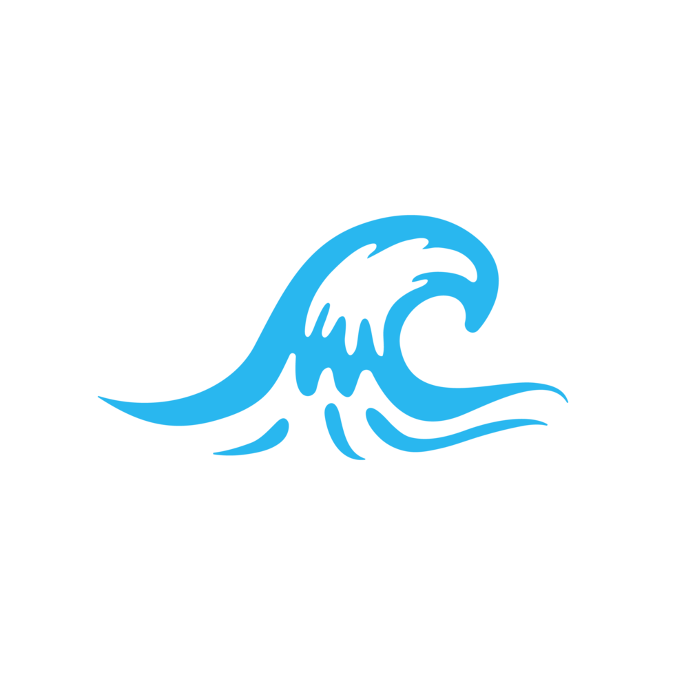 blue water wave line icon in the sea png