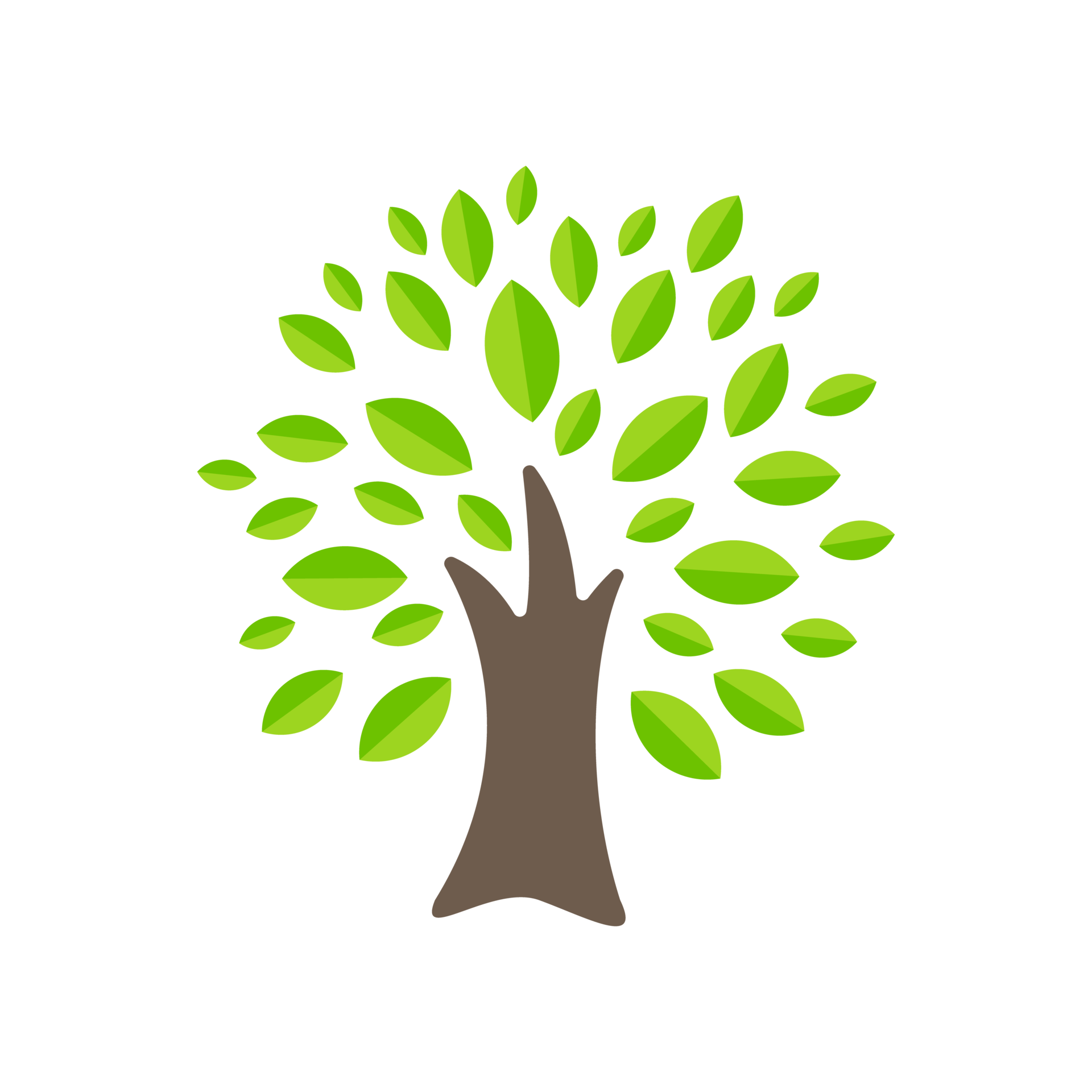 Tree icon simple flat green tree design Economical paper usage ideas To