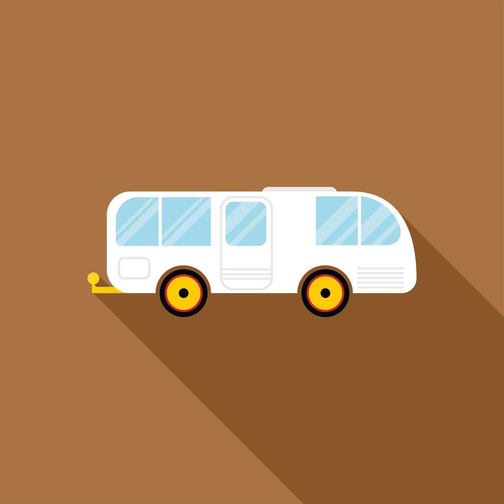 Car trailer caravan icon in flat style vector