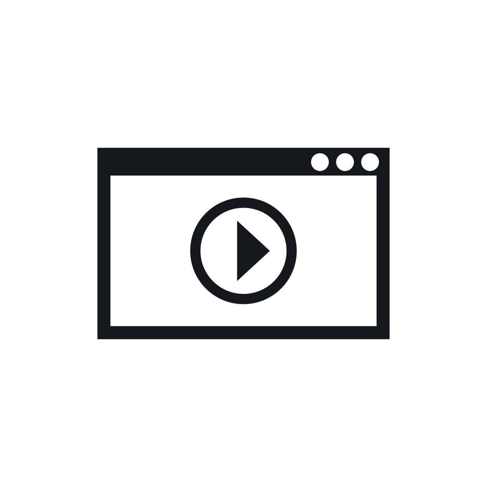 Program for video playback icon, simple style vector