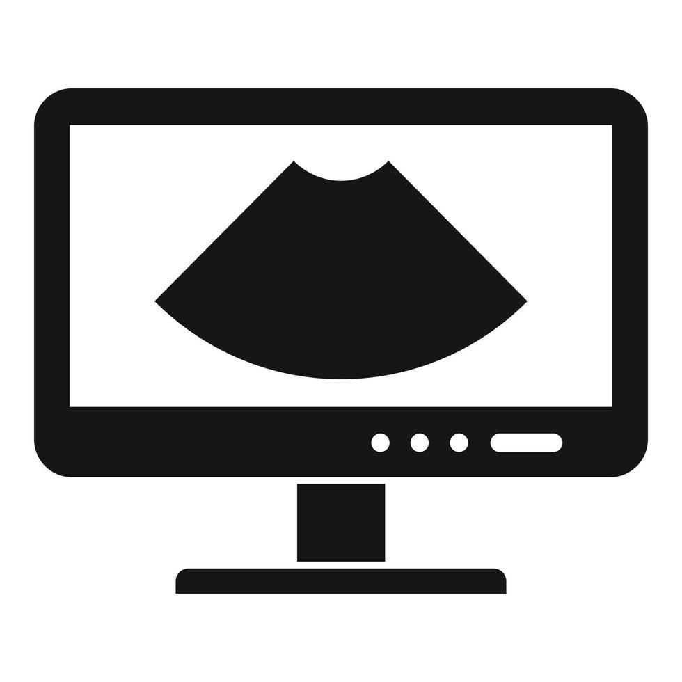 icono de monitor de ultrasonido, estilo simple vector