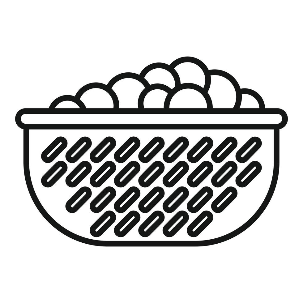 Garden grapes basket icon, outline style vector