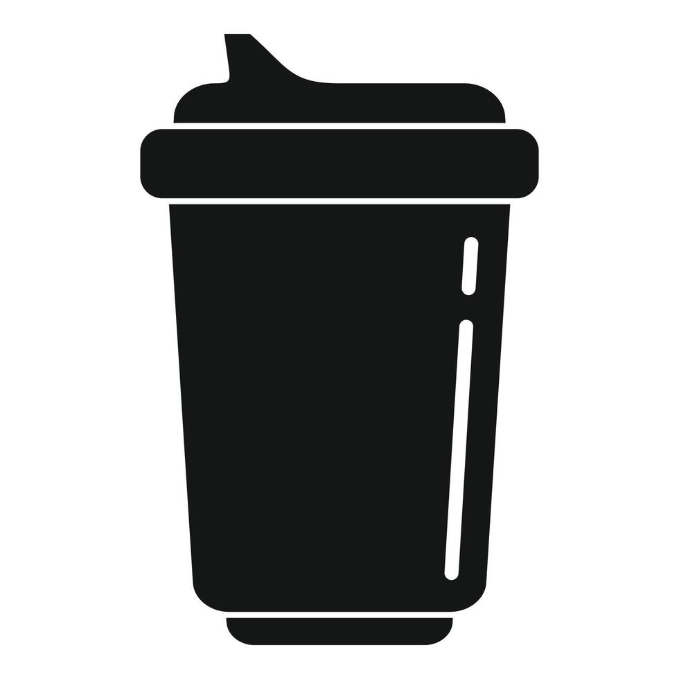 Coffee plastic cup icon, simple style vector