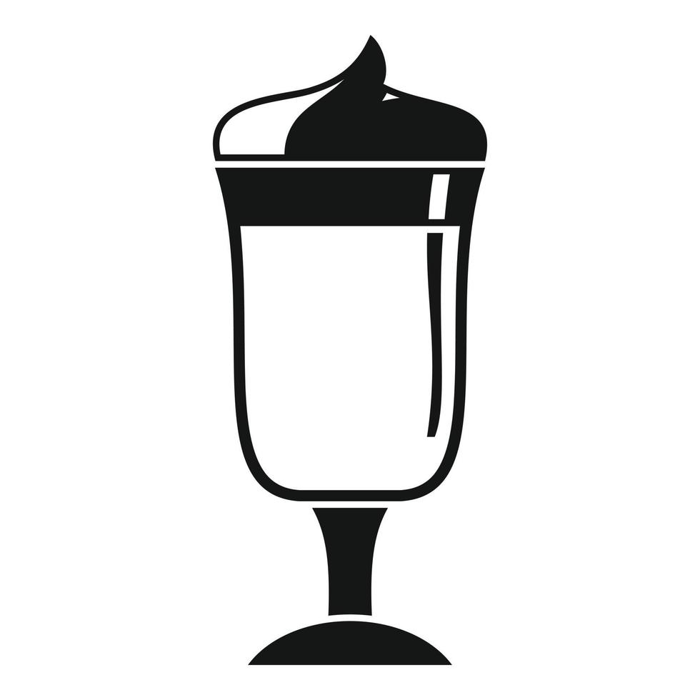Latte coffee glass icon, simple style vector