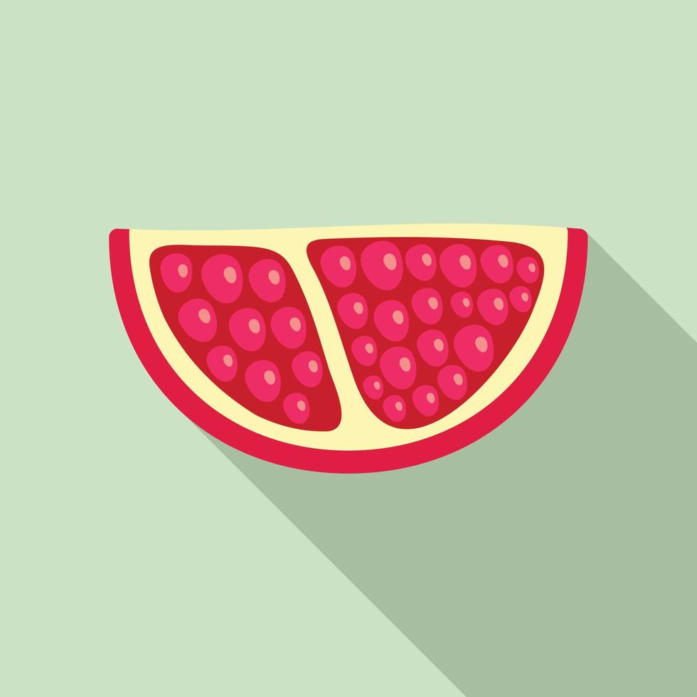 Piece of pomegranate icon, flat style vector