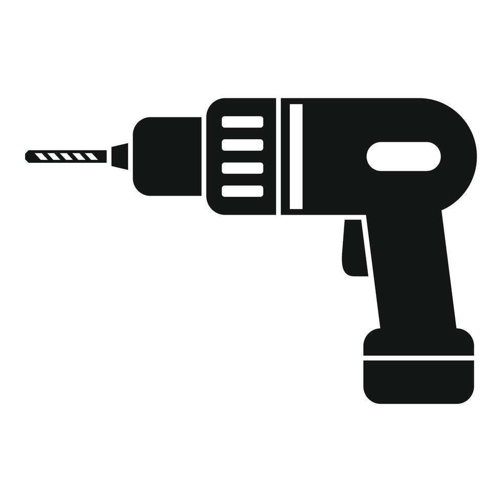 Hand drill icon, simple style vector