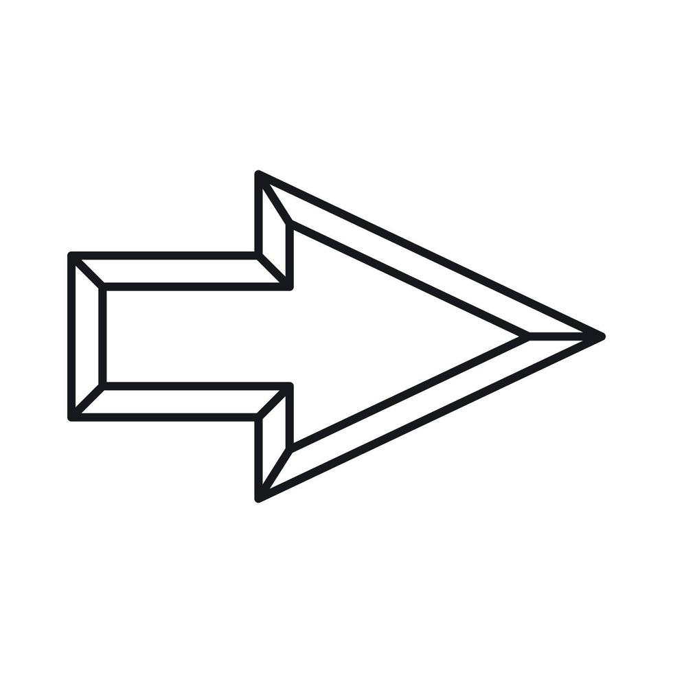 Arrow icon in outline style vector