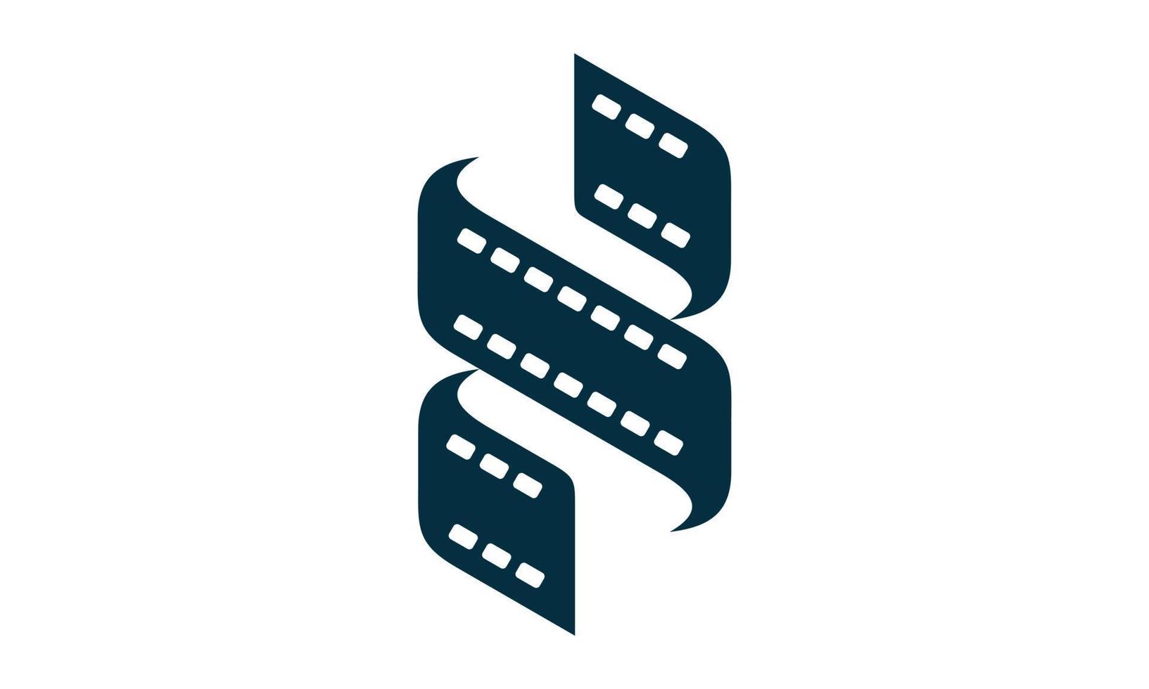 logotipo de película de rollo de letra s vector