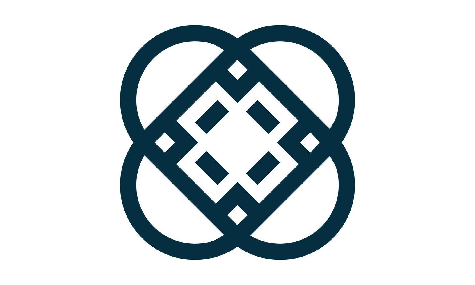 icono de logotipo de ornamento digital simple vector