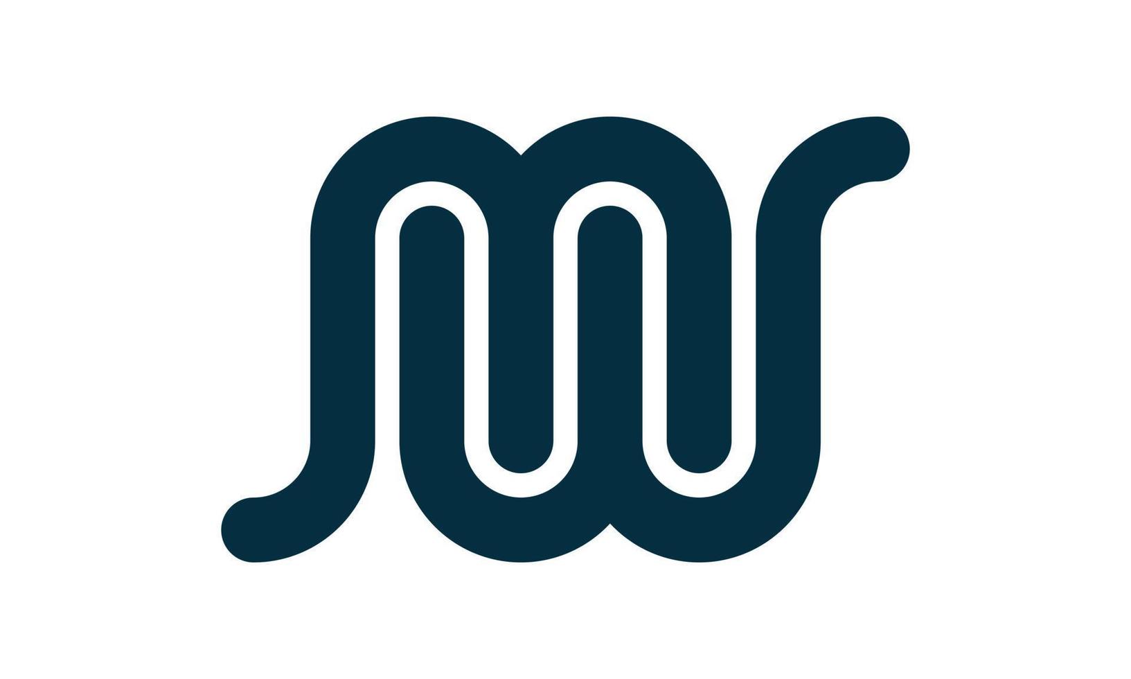 monogram mw line logo icon vector