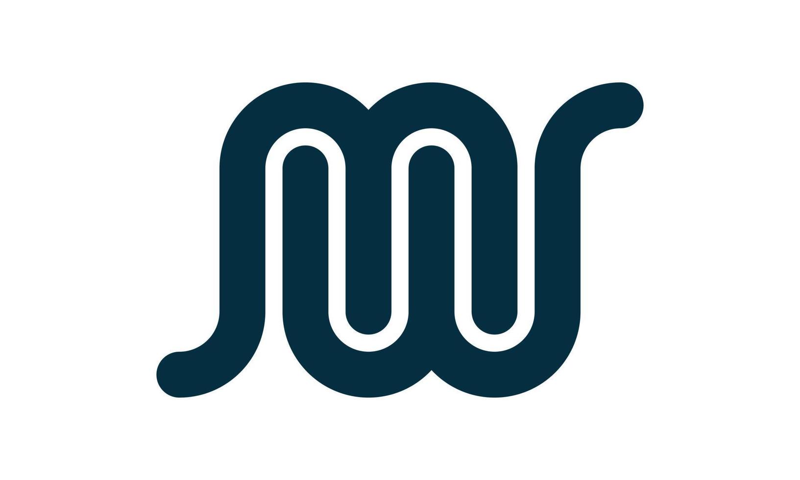 icono de logotipo de línea mw de monograma vector