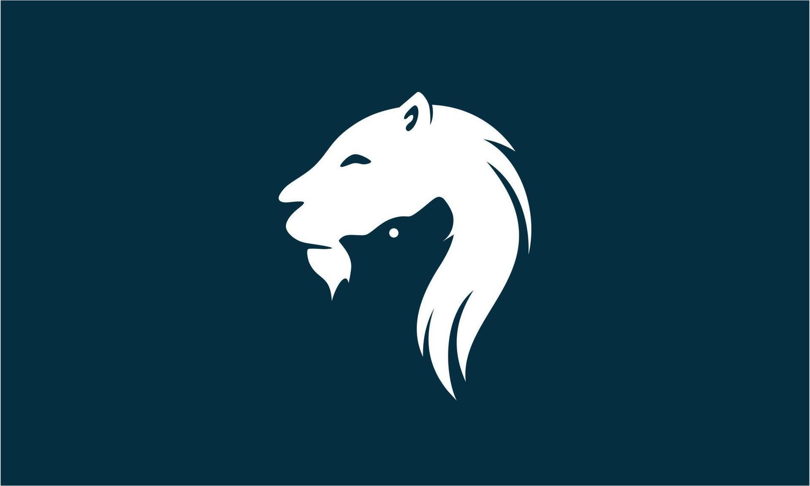 ilustración del logotipo del oso de león y silueta vector