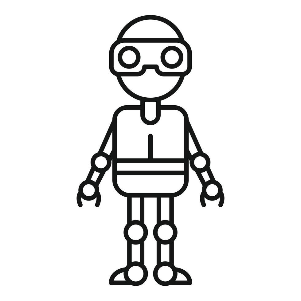 Robot icon, outline style vector