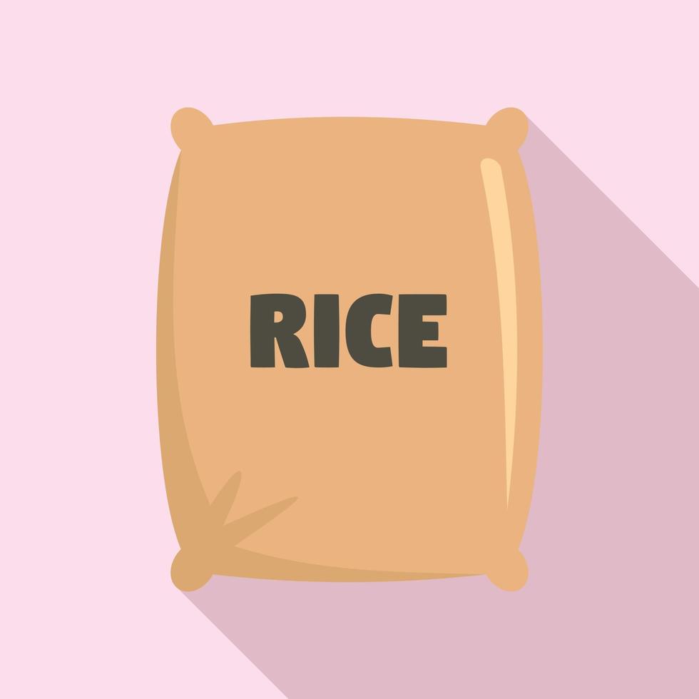 Textile rice sack icon, flat style vector