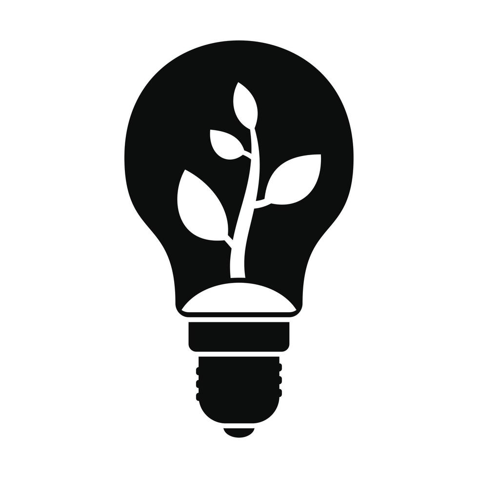 Eco bulb icon, simple style vector